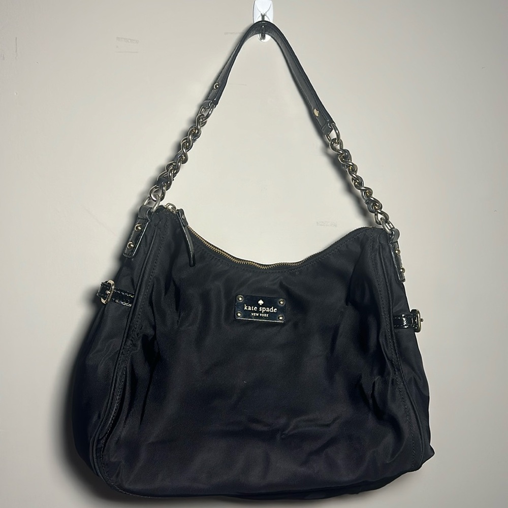 Kate Spade Black Hobo Bag with Chain Strap
